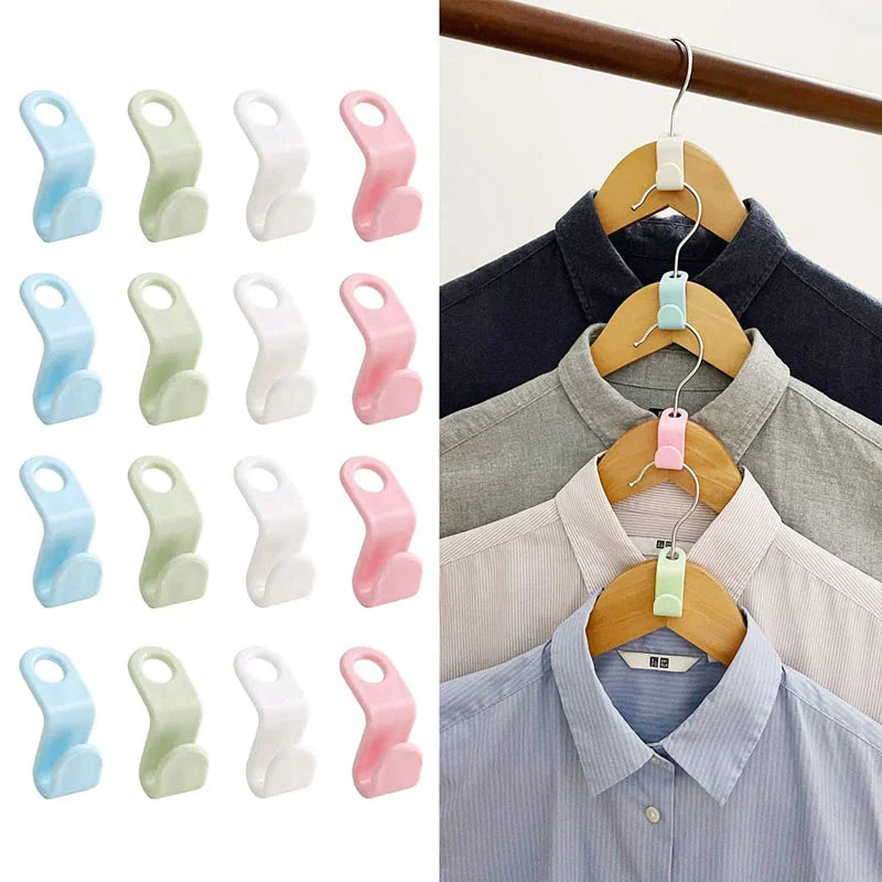 40 PCS Clothes Hanger Connector Hooks Closet Hangers Organizer Space Saving Clip