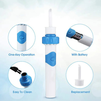 Safety Electric Cordless Vacuum Ear Cleaner Wax Remover Painless Cleaning Tool