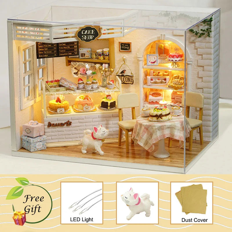 Doll House DIY Miniature Set with Dust Cover