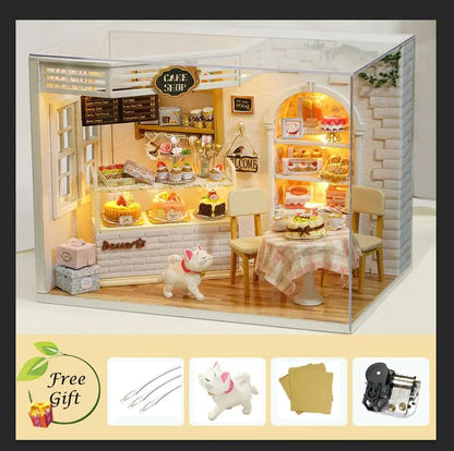 Doll House DIY Miniature Set with Dust Cover