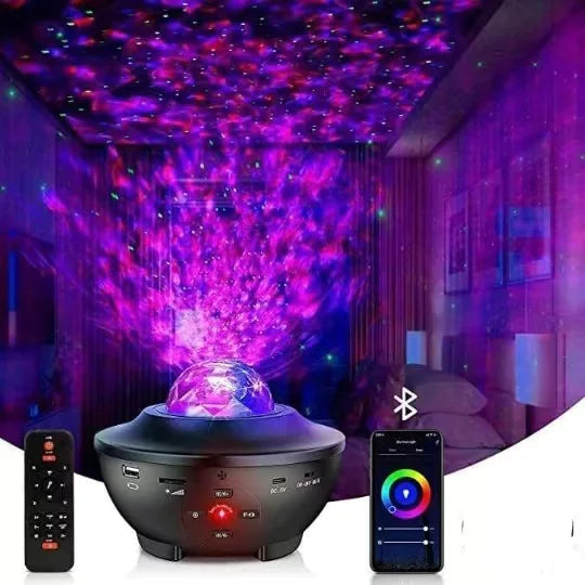 Black Galaxy Projector with 360° Starry Sky Light